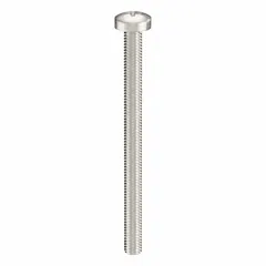 Pan head machine screws with M3x0.50 thread, 40 mm length, made from 18-8 stainless steel with plain finish. Phillips drive with #1 drive size. Supplied in a 100-piece pack. Used for fastening components in machinery, electronics, and industrial assemblies requiring a low-profile, corrosion-resistant fastener.