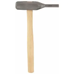 Steel flat-tip punch with 5/8 in tip diameter, 1 in taper length, 15 in overall length, and 8 5/8 in head length. Used for driving out pins and bushings in heavy equipment, automotive, and industrial maintenance when struck with a pin removing hammer.
