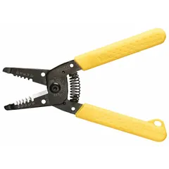 This wire stripper is designed for stripping insulation from 20 AWG to 12 AWG wire sizes. It features a 6 in overall length and a standard cushion grip for comfort during use. Suitable for electrical wiring tasks such as panel wiring and control cabinet assembly.