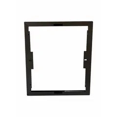 Semi-recessed mounting frame for electric wall and ceiling heaters. Designed for use with models 2HAC4, 2HAC5, 2HAC6, 2HAC7, 2HAC8, 2HAC9, and 2HAD1, fitting all kW ratings. Outside dimensions 12-1/2 in x 10-1/2 in, bronze finish. Includes installation instructions.