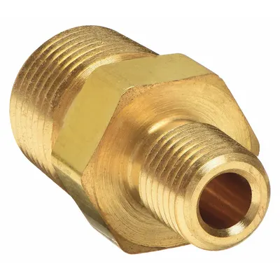 PARKER 6-4 MHN-B Brass Hex Nipple, 3/8 in x 1/4 in, 4,000 psi - Threaded Extreme-Pressure Instrumentation Pipe Fittings