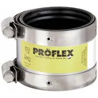 FERNCO Flexible Pipe Straight: Neoprene, For 1 1/2 in Pipe, Iron x PVC/Steel, 2 1/8 in Overall Lg (MPN 3000-150)