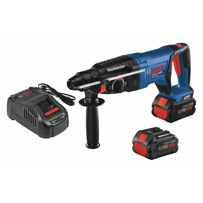 BOSCH Cordless Rotary Hammer: D-Handle, 18V DC, SDS-Plus, 2 5/8 in max, 8.0 Ah - Bosch Cordless Rotary Hammers