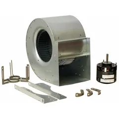 This direct-drive blower includes a drive pack and is powered by a 1/2 hp, 115V AC, single-phase open motor. It is suited for industrial ventilation, exhaust, and process air handling applications requiring a compact, integrated assembly.
