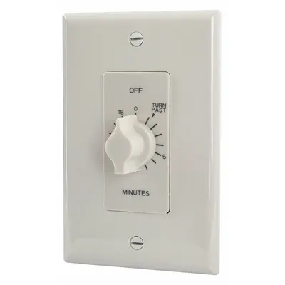TORK Spring-Wound Timer: 15 min Max, SPDT, 125V AC, No Wall Plate Included - Spring-Wound Mechanical Timers without Wall Plates