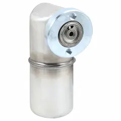 This inverted bucket steam trap is designed for condensate removal in steam systems. It features a corrosion-resistant construction with an in-line configuration for horizontal installation. The trap has a 2 3/8 in flange UMT connection, capacity of 850 lb/hr, maximum pressure of 125 psi, and maximum temperature of 800°F.