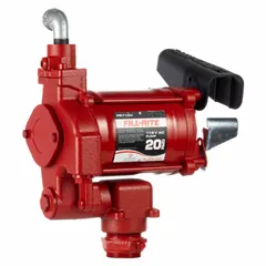 This bung-mount AC-powered fuel transfer pump is designed for transferring diesel, kerosene, and other non-aggressive fuels from drums or tanks. It operates on 115 V AC with a 1/3 hp motor and features a cast iron housing. The pump-only unit does not include a discharge hose or nozzle.