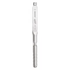Newton meter type interchangeable head torque wrench with 9mm x 12mm drive size and 19 in overall length. Designed for precise torque application in assembly and maintenance tasks where interchangeable heads are required.