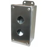 EATON Push Button Enclosure: 30mm, 2 Holes, 304 Stainless Steel, NEMA 12/4/4X (MPN 10250TN34)