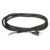APPROVED VENDOR Power Cord: 8 ft Lg, 3/14, 5-15P Plug, Bare Wire Receptacle, SJO, Rubber, 125V AC (MPN E3603)