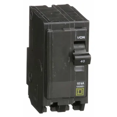 SQUARE D Miniature Circuit Breaker: 40 A, 120/240V AC, Single Phase, 10kA at 120/240V AC - QO Series, Plug-In Square D Miniature Circuit Breakers
