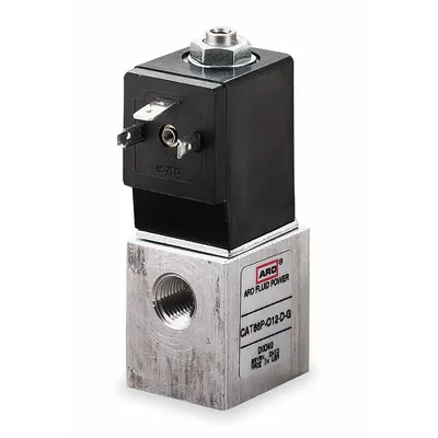 ARO Solenoid Air Control Valve: CAT, Three-Way / Two-Position, 24V DC - ARO CAT Series Solenoid-Operated Inline Air Control Valves