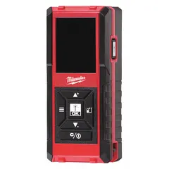 This digital laser distance meter measures up to 330 ft with an accuracy of +/- 1/16 inch. It features a continuous measurement mode and displays results in inches (SAE). Powered by AAA batteries, it is suitable for indoor and outdoor distance measurement tasks.