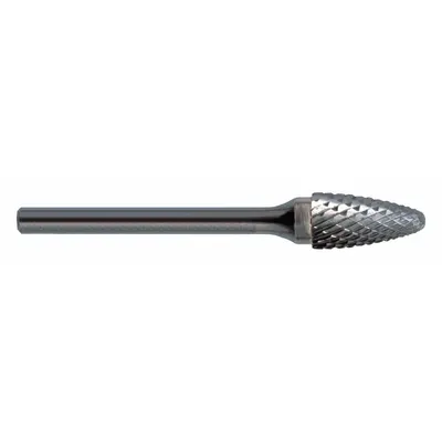 CLE-LINE Double-Cut Ball-Nosed Tree Bur, SF-1, 1/4" x 5/8" Head, 1/4" Shank - Double-Cut Ball-Nosed Tree Burs