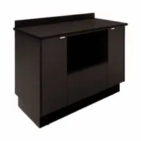 This 46-inch-wide microwave cabinet features two cabinets and leveling glides for stable placement on uneven floors. Finished in Graphite Nebula, it provides organized storage for microwave ovens in commercial kitchens or break rooms