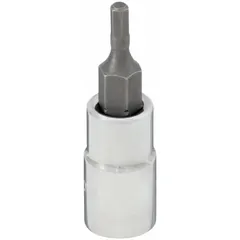This hex bit socket features a fixed insert design with a 3.5 mm hex tip and 1 1/2 in overall length. It is used for driving hex-head fasteners in assembly, maintenance, and repair tasks.