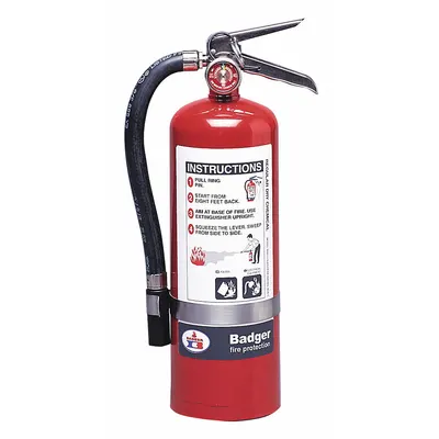 BADGER B5BC Class BC Fire Extinguisher, 5.5 lb Sodium Bicarbonate, 40B:C - Class BC Fire Extinguishers