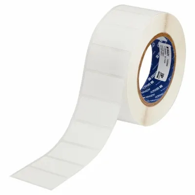 BRADY Pre-Cut Label Stock Roll: 1 in x 2 in, Acrylic, Permanent Adhesive, 1,000 Labels - Brady Inkjet Precut Label Rolls