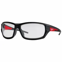 Full-frame safety glasses with clear lenses and a black frame. Padded comfort-fit design for extended wear. Suitable for basic eye protection in industrial environments such as machining, material handling, and maintenance.