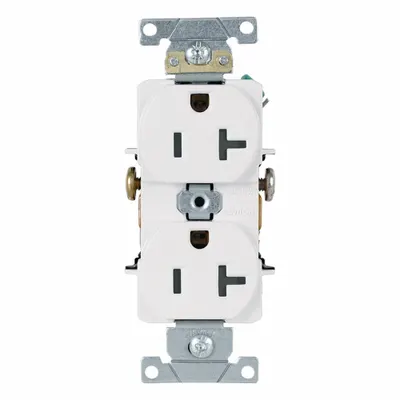 LEVITON Plugs and Receptacles: Duplex, 5-20, White, 125V AC, 20 A, 2 Pole / 3 Wire (MPN 5342-W) - General Purpose Receptacles