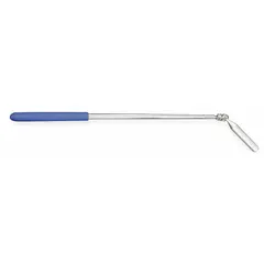Permanent magnet retrieval tool with telescoping steel shaft and plastic soft-grip handle. Retrieves ferrous metal objects from confined spaces such as machinery, drains, or under equipment. Magnetic capacity 5 to 9.9 lb.