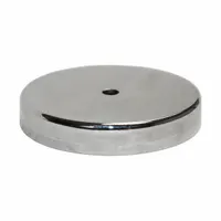 Cup-style ceramic magnet with a 2 7/8-inch outside diameter and 0.375-inch thickness. Encased design provides a maximum pull force of 112 lbf. Suitable for industrial holding and fixturing applications such as securing parts during machining, assembly, or material handling