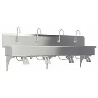 SANI-LAV Wash Station: 4 Stations, 8 in Bowl Dp, 77 in Bowl Lg, 16 1/2 in Bowl Wd, Faucet Included (MPN 58WSL)