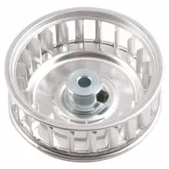 OEM replacement blower wheel for use with compatible heating or ventilation equipment. Moves air through the system for industrial applications. Manufacturer part number BLW-001.