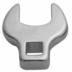 Chrome-finished alloy steel open end crowfoot wrench with 21 mm head size and 3/8 in square drive. Designed for use with socket wrenches to access fasteners in confined spaces where a standard socket cannot fit.
