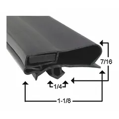Replacement door gasket for commercial refrigerators and freezers. Designed to provide a tight seal, helping maintain internal temperature and reduce energy loss. Suitable for use in walk-in coolers, reach-in units, and similar refrigeration equipment.