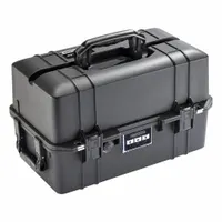 PELICAN Protective Case: Black, Stationary, 2.34 lb Wt, Plastic (MPN 1465AIRNF)