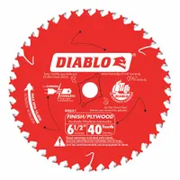 DIABLO Circular Saw Blade: 6 1/2 in Blade Dia., 40 Teeth, 0.06 in Cut Wd, 5/8 in Arbor Size, Combo (MPN D0641X)