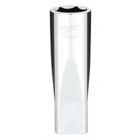 MILWAUKEE Deep Well Socket: Metric, 1/2 in Drive Size, 18 mm Socket Size, 6-Point, Deep, Chrome (MPN 45-34-9142)