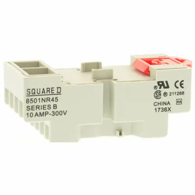 SCHNEIDER Relay Socket: 10 A Rating, DIN-Rail & Surface Socket Mounting, 14 Pins - Combination DIN-Rail & Surface-Mounted Sockets