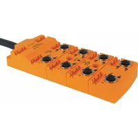 IFM Sensor Wiring Block: 8 Ports, 5 Pole M12 Female, 10 m Cable Lg, Black PUR, With LED Display (MPN EBC036)
