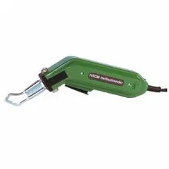 Handheld hot knife tool designed for cutting braided sleeving. Operates on 220V AC power. Suitable for wire harness assembly, cable management, and electrical insulation tasks requiring clean cuts of expandable sleeving.