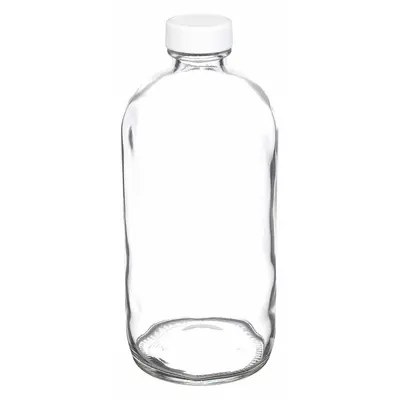 WHEATON Sampling Bottle: 500 mL, Colorless, 28-400 mm, Polypropylene, 12 - Clear Narrow Mouth Round Glass Lab Bottles