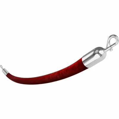 VISIONTRON Barrier Rope, 6 ft, Red Velvet, Metal End Caps, Snap End - Barrier Ropes