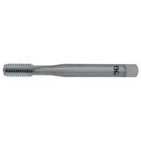 Carbide straight-flute machine tap with 3 flutes and modified bottoming chamfer. Thread size M2.5x0.45, tolerance OH3 / 4H-6H. Designed for machine tapping of through or blind holes in aluminum and non-ferrous materials