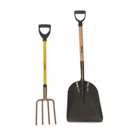 This garden fork features an aluminum head and a fiberglass handle with a D-grip for comfortable leverage. The 11-1/2-inch handle length provides control for loosening, turning, and aerating soil in garden and agricultural tasks