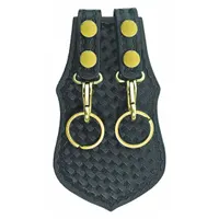 AIRTEK Key Holder: Black, Leather, Basket Weave, 5 in x 115 mm, Snap Closure, For 2 1/4 in Belt Wd (MPN 1489WA)