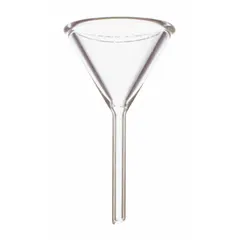 General Purpose Lab Funnel, Borosilicate Glass, 82 mm Diameter, 15 mm Stem, 30 mm Stem Length, Colorless