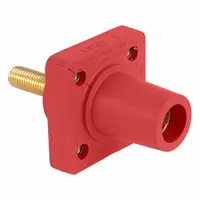 Single Pole Receptacle: Red, Straight Taper Nose Mating, Threaded Stud Termination, 600V AC/600V DC (MPN 16R26-1UR)