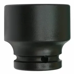 This 1" drive impact socket is designed for heavy-duty fastening and loosening of SAE hex nuts and bolts. The 6-point configuration provides high torque transfer while reducing the risk of rounding fasteners. The black phosphate finish offers corrosion resistance. Suitable for use with impact wrenches in industrial maintenance, construction, and automotive repair.