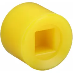 Hard-grade plastic replacement tip for industrial hammers. 1-inch diameter, press-fit installation. Compatible with Vaughan model 2A528. Provides a durable striking surface for assembly, metalworking, and maintenance tasks where marring must be minimized.
