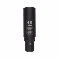 Metric impact socket with 15 mm size, 6-point deep profile, and 2 61/64 in overall length. Manganese Phosphate finish. For use with impact tools in fastening applications.