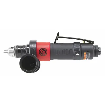 CHICAGO PNEUMATIC Air-Powered Drill: 3/8 in Chuck, Light Duty, 2,100 RPM, 0.4 hp, Keyed - Pistol-Grip Air-Powered Drills