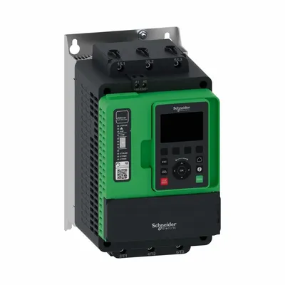 SCHNEIDER Soft Start: 208-690V AC, 62 A Output Current, With Bypass, IP20, 60/50 Hz - Schneider Altistart ATS 490