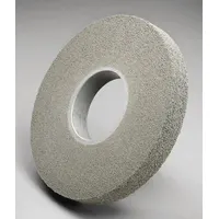 This SCOTCH-BRITE convolute wheel is made with fine silicon carbide abrasive in a hard (9) density for deburring, blending, and finishing stainless steel and nickel alloys. The 8 in diameter by 1 in width wheel has a 3 in arbor and is part of the X3-WL series. It is suitable for surface conditioning on welds, edges, and machined parts without altering part geometry