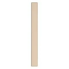 Steel pilaster for bathroom partitions with a khaki smooth semi-gloss finish and honeycomb inner core. Measures 70 inches in height, 7 inches in width, and 1 1/4 inches in thickness. Provides structural support and privacy in commercial restroom stalls.